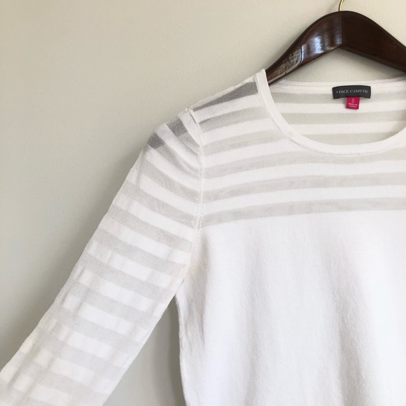 Vince Camuto Sheer Striped Sweater - Picture 4 of 5